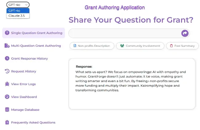 LLM-powered AI assistant interface