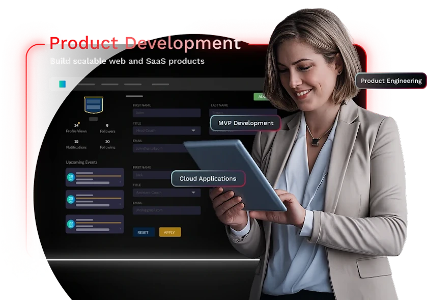 Product development team building a software application